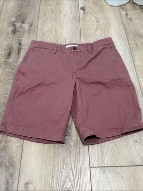 Men's Casual Chino Shorts - Burgundy; Hawker Rye